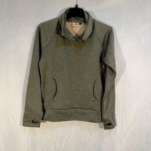 KAVU Womens Gray Thea Throw Pullover Button Funnel Neck Sweater Size M